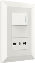 One way switch with one Italian style socket