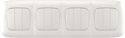 Quadruple 3 gang 1 way switch
