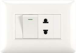 16A 250V 1 switch with 1 socket