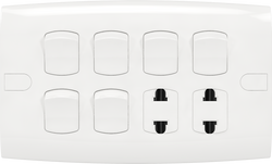 10A 250V 6 Switch with Double 2 Pin Socket