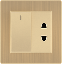 16A 250V 1 Gang Switch with2 Pin Socket