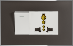 16A 250V 1 switch with Multi. socket