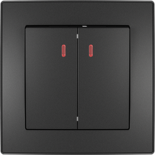 10A 250V~2 gang 1 way switch with light
