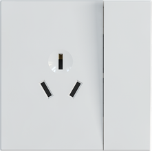 16A 250V~ 3 pin socket with  1 gang switch