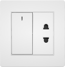 16A 250V 1 Gang Switch with2 Pin Socket