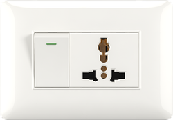 16A 250V 1 switch with Multi. socket