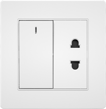 16A 250V 1 Gang Switch with2 Pin Socket