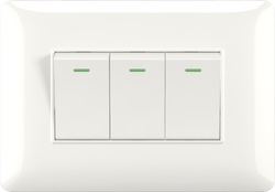 16A 250V 3 gang 1 way switch