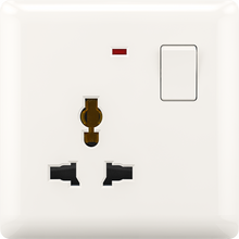 13A 250V multi. socket with switch(neon)