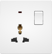 13A 250V Multi. Socket with Switch with Neon