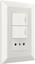 2 gang switch with one Chilean style socket