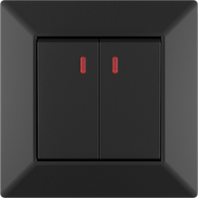 10A 250V~2 gang 1 way switch with light