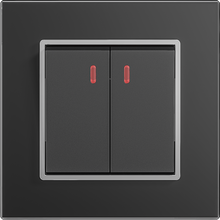 10A 250V~2 gang 1 way switch with light