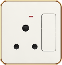 15A 250V~ Power plug socket with switch