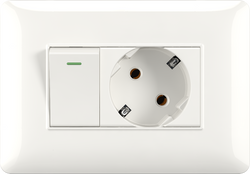 16A 250V 1 switch with Germany socket