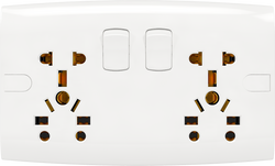Double 5 in 1 13A 250V Socket with Switch