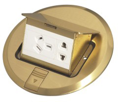 圆形弹起式五孔地面插座