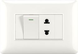 16A 250V 1 switch with 1 socket