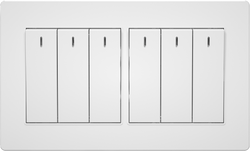 16A 250V 6 Gang 1 Way Switch