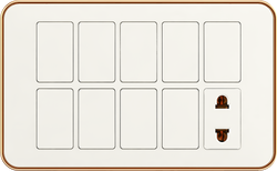 16A 250V~ 9 switch with 1 socket