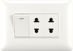 16A 250V 1 switch with 2 socket