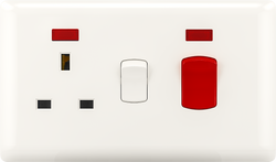 45 cooker switch with 3 pin socket(neon)